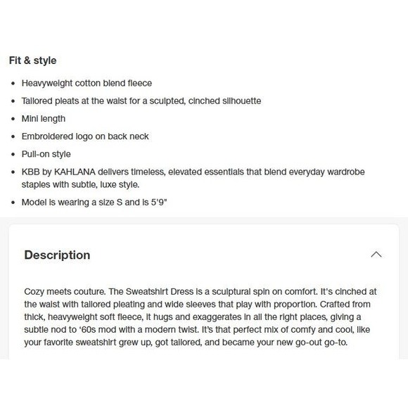 KBB‎ by KAHLANA x Target S Small Long Sleeve The Sweatshirt Dress Mini Black NWT - Picture 3 of 6